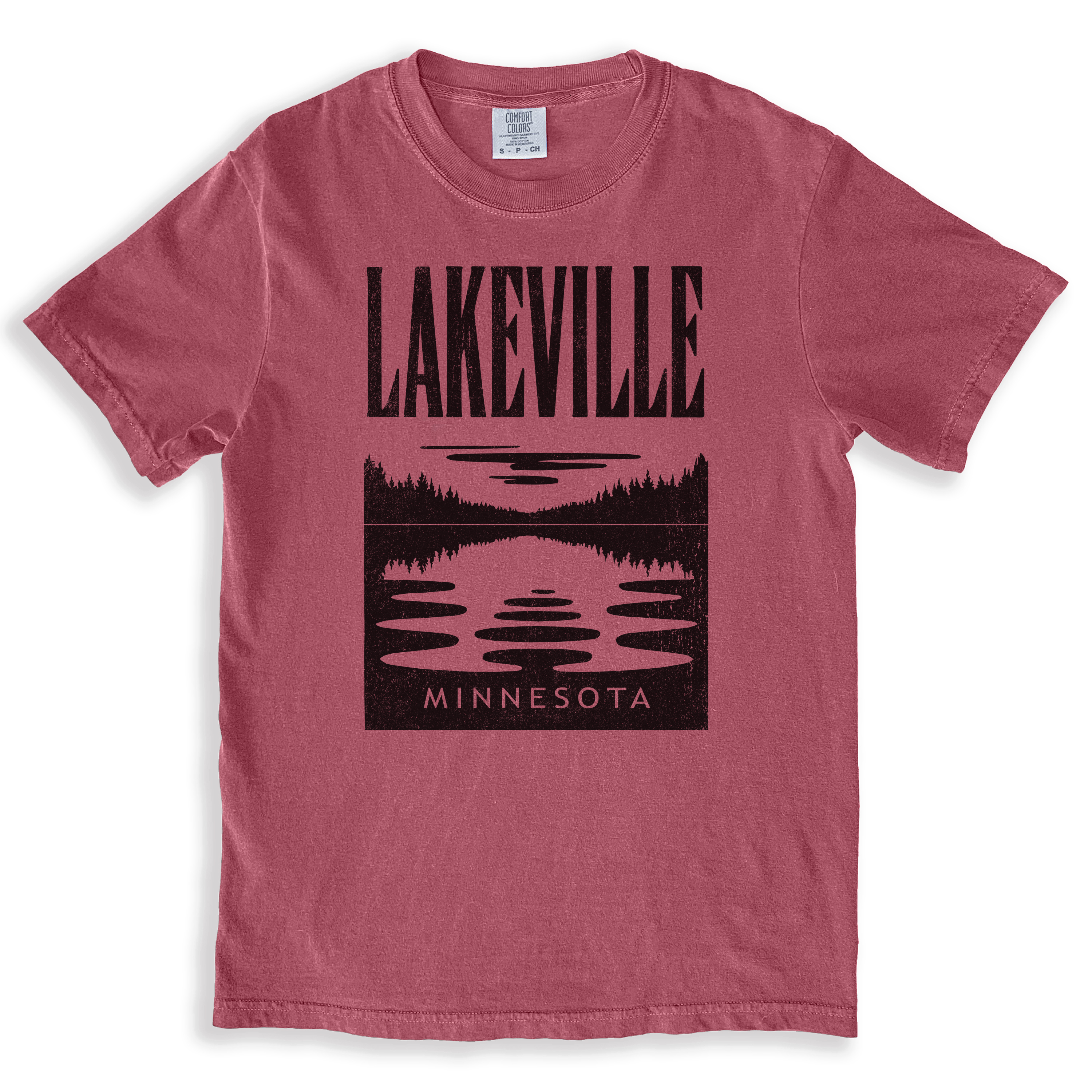 A vintage 90s style t-shirt with a Lakeville Minnesota design 